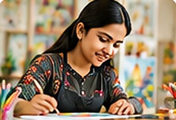Student working on a professional drawing