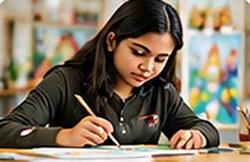 Teenage student sketching